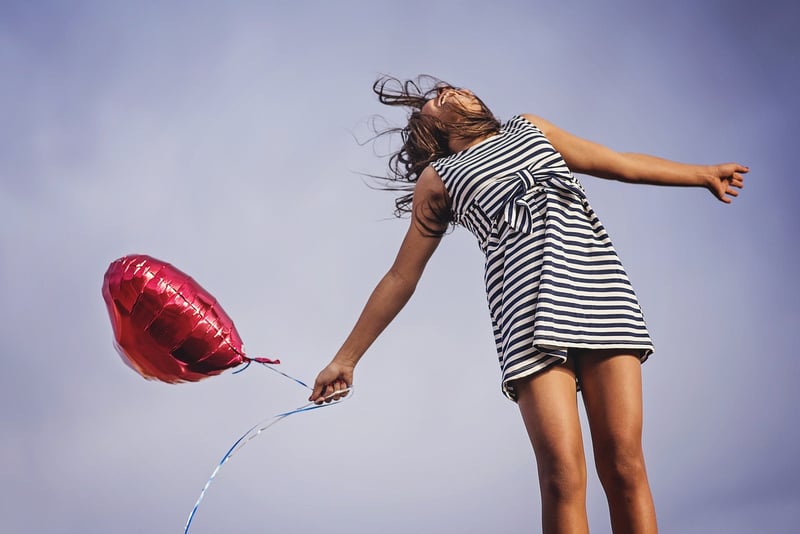 Woman feeling happy and free